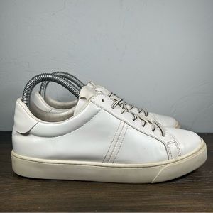 Zara Women's White Leather Casual Sneaker size 38 (7.5)